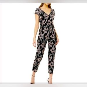 JS Collections Floral Crepe Jumpsuit Size 2